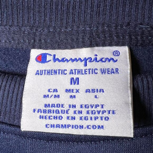 Champion Navy Blue Neon Outline Logo Crewneck (Size M) - Picture 6 of 7